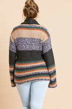 Load image into Gallery viewer, Multicolor Striped Fuzzy Knit Long Sleeve Pullover