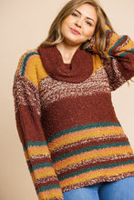 Load image into Gallery viewer, Multicolor Striped Fuzzy Knit Long Sleeve Pullover