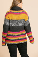 Load image into Gallery viewer, Multicolor Striped Fuzzy Knit Long Sleeve Pullover