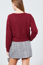 Load image into Gallery viewer, Long Sleeve Round Neck Crop Sweater