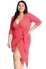 Load image into Gallery viewer, Polka Dots Chiffon Wrap Dress