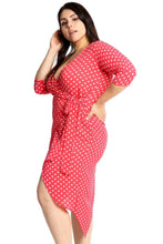 Load image into Gallery viewer, Polka Dots Chiffon Wrap Dress