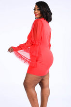 Load image into Gallery viewer, Tiered Mesh Sleeve Dress
