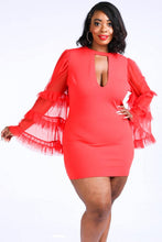 Load image into Gallery viewer, Tiered Mesh Sleeve Dress