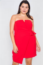 Load image into Gallery viewer, Plus Size Sleeveless Mock Wrap Mini Chic Dress