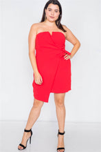 Load image into Gallery viewer, Plus Size Sleeveless Mock Wrap Mini Chic Dress