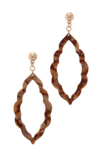 Load image into Gallery viewer, Acetate Moroccan Shape Post Drop Earring