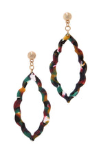 Load image into Gallery viewer, Acetate Moroccan Shape Post Drop Earring