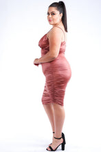Load image into Gallery viewer, Ruched Pu Dress