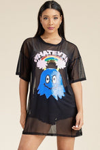 Load image into Gallery viewer, Short Sleeve Mesh Tunic Dress With Sequence Patch On The Front