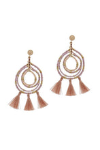 Load image into Gallery viewer, Tassel Beaded Circle Earring