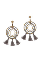 Load image into Gallery viewer, Tassel Beaded Circle Earring
