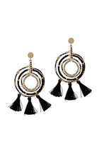 Load image into Gallery viewer, Tassel Beaded Circle Earring