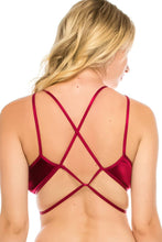 Load image into Gallery viewer, Strappy Bralette W/ Velvet Overlay