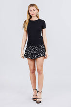 Load image into Gallery viewer, Short Sleeve W/lace Trim Detail Crew Neck Pointelle Knit Top