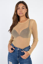 Load image into Gallery viewer, Sheer Mesh Metallic Top