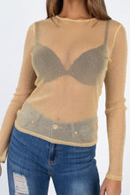 Load image into Gallery viewer, Sheer Mesh Metallic Top