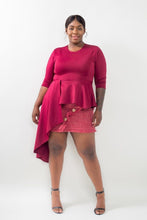 Load image into Gallery viewer, Plus Size Asymmetrical Plume Blouse