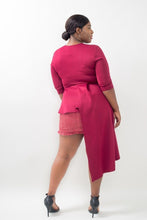 Load image into Gallery viewer, Plus Size Asymmetrical Plume Blouse