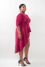 Load image into Gallery viewer, Plus Size Asymmetrical Plume Blouse
