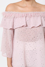 Load image into Gallery viewer, Polka Dot Sheer Off Shoulder Top