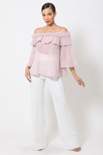 Load image into Gallery viewer, Polka Dot Sheer Off Shoulder Top