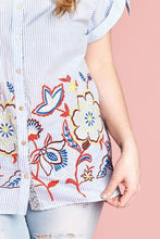 Load image into Gallery viewer, Striped Buttoned Down Collared Blouse