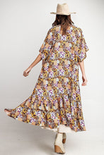 Load image into Gallery viewer, Rayon Challis Ruffle Bottom Maxi Open Kimono