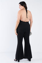 Load image into Gallery viewer, Plus Size Black Sequin Criss Cross Open Back Jumpsuit