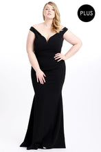 Load image into Gallery viewer, Techno Crepe Stretch Off The Shoulder Dress