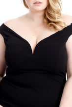 Load image into Gallery viewer, Techno Crepe Stretch Off The Shoulder Dress