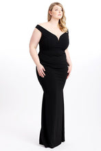 Load image into Gallery viewer, Techno Crepe Stretch Off The Shoulder Dress