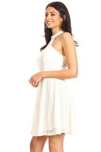 Load image into Gallery viewer, Lace Sleeveless Dress With Halter Neckline And Back Zipper Closure