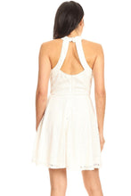 Load image into Gallery viewer, Lace Sleeveless Dress With Halter Neckline And Back Zipper Closure