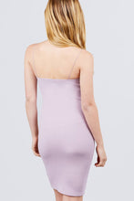 Load image into Gallery viewer, Straight Neck Cami Elastic String Heavy Rib Mini Dress