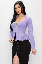 Load image into Gallery viewer, Long Sleeve Ruffle Zip-up Jacket