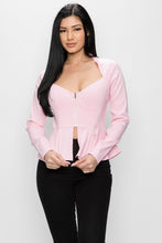 Load image into Gallery viewer, Long Sleeve Ruffle Zip-up Jacket