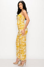 Load image into Gallery viewer, Tropical Leaf Print Tie Waist Jumpsuit