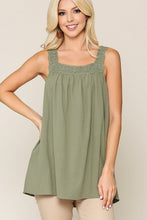 Load image into Gallery viewer, Square Neck Crochet Trim Sleeveless Top