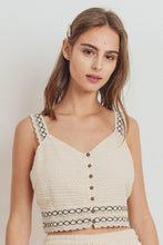 Load image into Gallery viewer, Knit Laced Buttoned Shoulder Strap Top