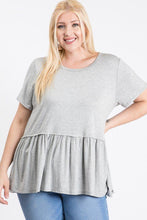 Load image into Gallery viewer, Camo Print With Babydoll Short Sleeve Top
