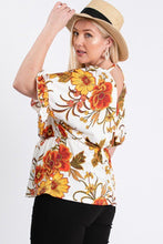 Load image into Gallery viewer, Strap Neckline W Elastic Waistband Floral Top