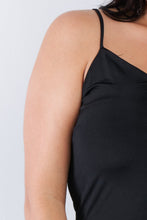 Load image into Gallery viewer, Plus Size V-neck Solid Cami Satin Mini Dress