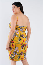 Load image into Gallery viewer, Plus Size Floral Surplice Tulip Mini Dress