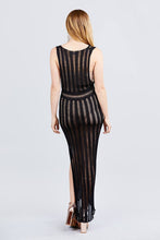 Load image into Gallery viewer, Sleeveless V-neck Side One Side Slit Long Knit Dress
