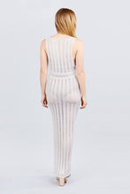 Load image into Gallery viewer, Sleeveless V-neck Side One Side Slit Long Knit Dress