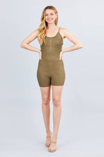Load image into Gallery viewer, Round Neck Button Detailed Cami Sweater Romper