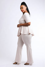 Load image into Gallery viewer, Peplum Top &amp; Pants Set