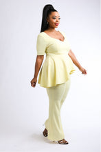 Load image into Gallery viewer, Peplum Top &amp; Pants Set