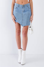 Load image into Gallery viewer, Asymmetrical Raw Cut Hem Mini Skirt